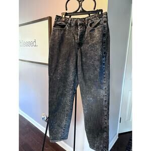 Old Navy Women's OG Straight Black Acid Wash High Rise Jeans Size 10 Denim Pants